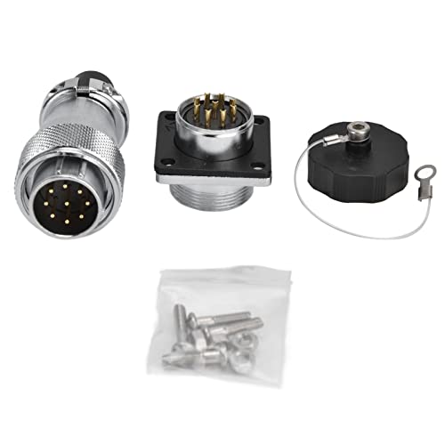 TenNuoDa 1 Stück WS20 400 V 5 A Zinklegierung Luftfahrtstecker, 9-poliger Stecker, Buchse, Stromanschluss, Wasserdichter Industrieller Schottstecker, Kabelstecker Cover