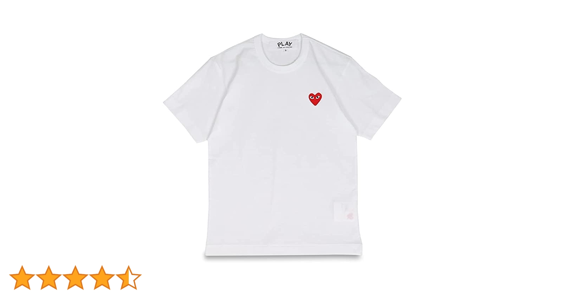 プレイコムデギャルソン RED HEART Tシャツ ホワイト Sサイズ PLAY COMME des GARÇONS: T-SHIRT WITH SMALL RED HEART (WHITE