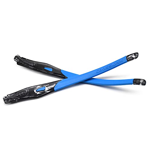 HKUCO Blue Rubber Replacement Transparent Black Frame Legs For Oakley Crosslink Sweep/Switch Glasses frame