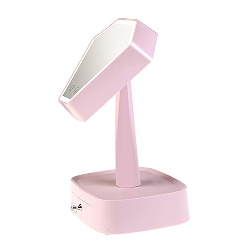 Preisvergleich Produktbild Beauty AGL LED Schminkspiegel Einstellbare Helligkeit Mit Aufbewahrungsbox Tischlampe Nachttischlampe, Touchscreen-Induktion, 360 ° Drehung