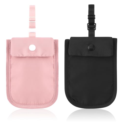 2 Stück BH Geldbörse,Geheimer BH-Tasche,Versteckte Undercover Reise BH Tasche,Anti-Diebstahl BH-Brieftasch mit Verstellbarem Gummiband,Versteckte Stash-Tasche Geldbeutel,für Reisepass Geld Wertsache