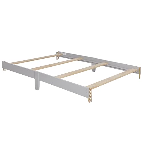 Image of Dream On Me Universal Crib to Full Size Bed Conversion Kit, Solid Wood Bed Rails for Select Convertible Cribs, Strong & Stable Support, Pebble Grey