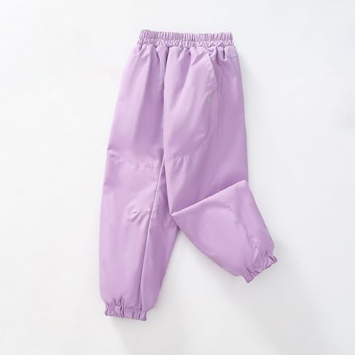 Boys Cargo Pants Casual Solid Color Elastic Waist Trousers Soft Comfy Lounge Warm Outdoor Winter Sweatpants 4-15Y4