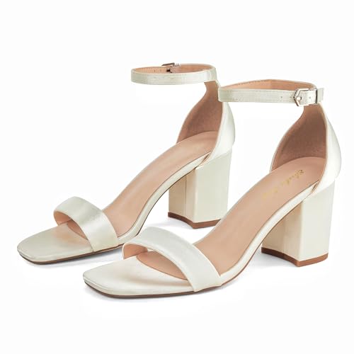Elisabet Tang 2.36 inch Open Toe Ankle Strap Chunky Heels Pump Sandals Party Dress Sandals Daily Work Wedding Buckle Heels Sandals Shoes