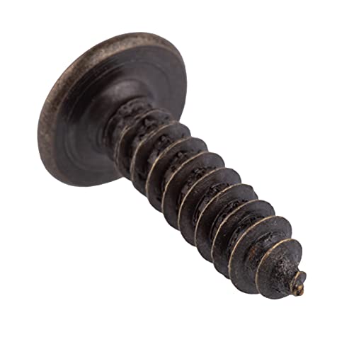 Uniqantiq Hardware Supply #5 X 1/2 Inch Antique Brass Round Head Phillips Drive Wood Screws thumb #1