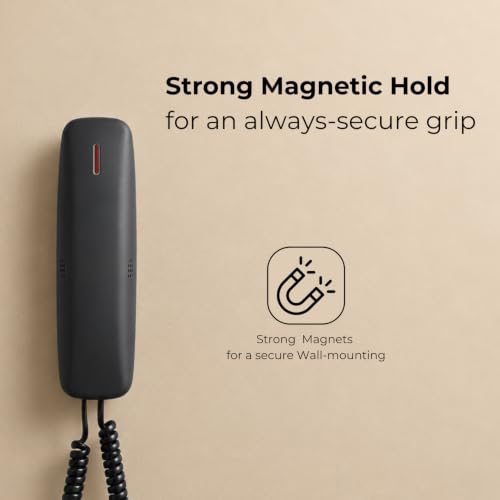 Image of Beetel H27 Portable Hotel Phone,3 Step Receiver & 2 Step Ringer Volume,Hold Function with LED Notification,Tone Dialling,Ringer LED,Hearing Aid Compatible Desk /Wall Mountable (Black)