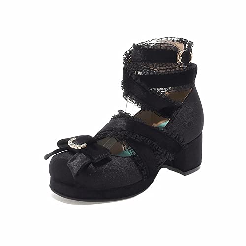 Women's Lolita Shoes Mid-Heel Ankle Strap Vintage Dress Party Pumps