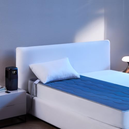 Omni Sleep Water Cooling Mattress Pad for Hot Sleepers, Bed Cooling System with Cooling Fabric Zero-EMF Cooling Bed Pad Remote Control Quiet Sleep Mode Relief for Night Sweats Hot Flashes(Dark Gray)