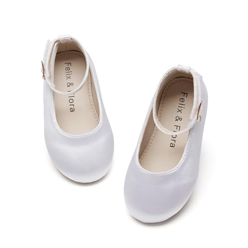 Image of Felix & Flora Girls Toddler Little Ballet Shoes - Flower Girls Mary Jane Flats Dress Shoes Party Wedding
