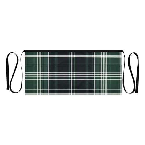 GuoChe Delantal para servidores a cuadros verde oscuro, 30,5 cm, resistente al agua