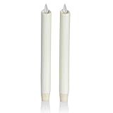 Flameless Candles-2 Pack, Ivory Real Wax Battery Candles with Timer LED Tea Light Timing (Batteries...