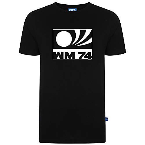 Image of Score Draw FIFA 1974 Logo T-Shirt Black Small Polyester