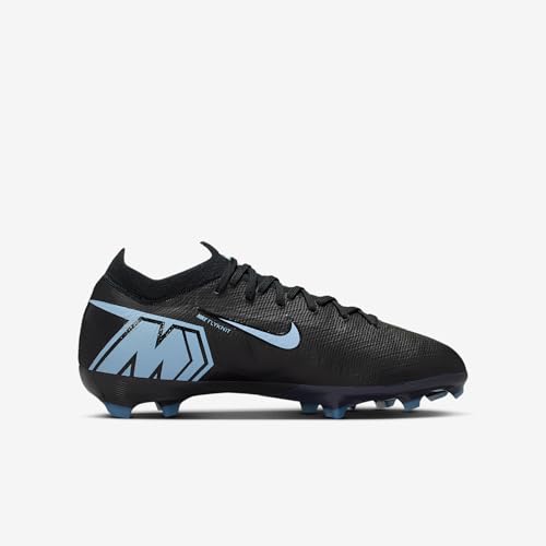 Nike Jr. Mercurial Vapor 16 Pro Little/Big Kids' Firm-Ground Low-Top Soccer Cleats (Black/Ice Blue)3