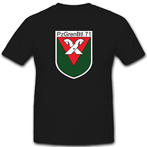 T-shirt PzGrenBtl 71 Hamburg noir vêtement armée allemande grande taille 4XL