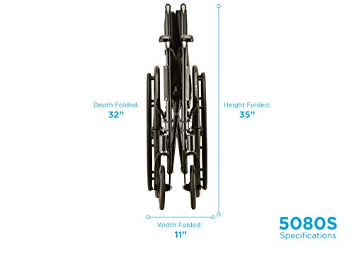Nova 18" Steel Wheelchair With Fixed Arms & Footrests #TOP2