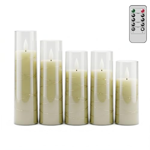 Image of Patiphan LED String Candles - Remote Control Button Battery (Fully Transparent)