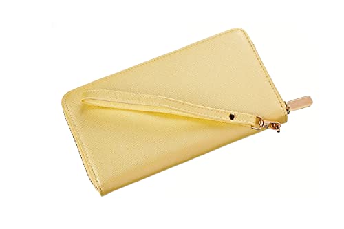 Chelmon Large Capacity Womens Wallet Leather Rfid Blocking Purse Credit Card Clutch(Ch Gold Yellow) #TOP4