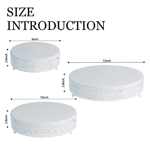 Cake Stand Set Of 3 Metal Cupcake Stands Dessert Display Plate For Wedding Party Birthday. (White) #TOP3