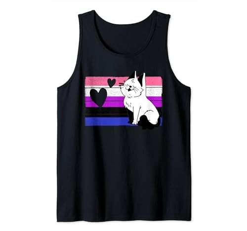 Lustige Katze Genderfluid Flag Subtile LGBT Genderfluid Pride Tank Top