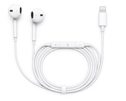 Image of Wired Lightning Connector Earphones with Microphone, White