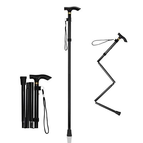 Herssan Bastones para Personas Mayores, Bastones Trekking, Bastones para Caminar, Baston Plegable Portatil, Baston Senderismo Plegable, Bastones para Andar, Baston Extensible, Baston Ancianos