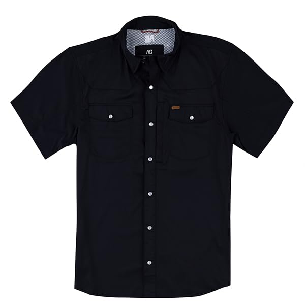 Men's Short Sleeve Stockyard Button Down Shirt, Breathable Performance Work Shirt for Farmers and Ranchers with UPF30