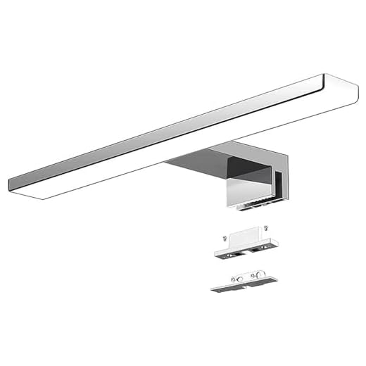 Aogled Lámpara de Espejo Baño 40 cm 10W 820LM 230V Blanco Neutro 6000K,IP44 Clase II Lámpara de espejo de baño delgada,Abrazadera en el Espejo/Gabinete/Iluminación de Pared 400 mm