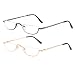Half Frame Reading Glasses - Half Moon Readers with Spring Hinge for Women Men (2 PCS in Pouch) 1.00