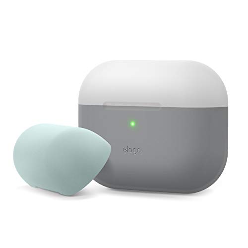 elago (�G���S) Duo �P�[�X AirPods Pro �P�[�X �Ή� 2�� + �{�f�B 1�� ���C�����X�[�d�Ή� [���C�g�O���[ �x�r�[�~���g + �_�[�N�O���[������]