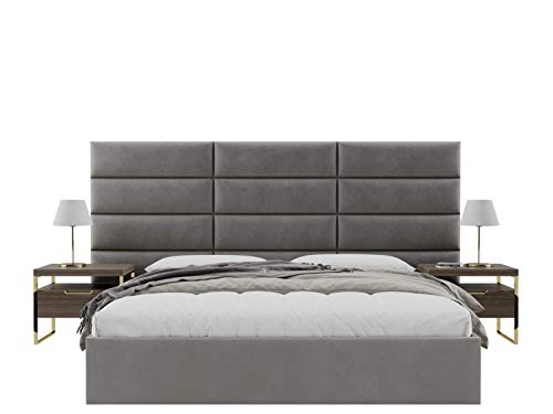 Vänt Fredrick Headboard Panels, King/Cal King, Velvet Gothic Grey