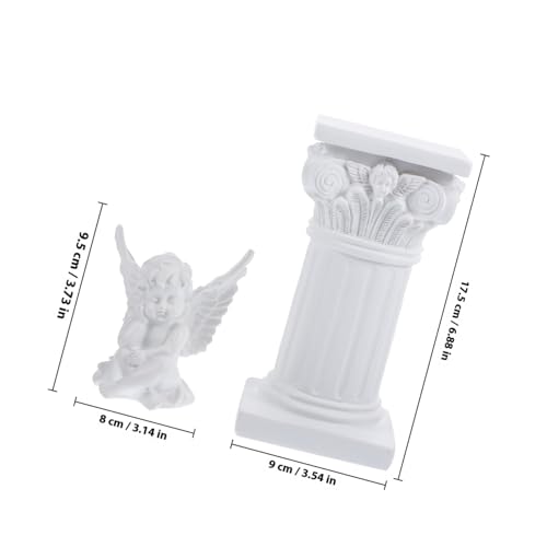 Colonne romaine blanche en résine : statue décorative intérieure légère et résistante - 3