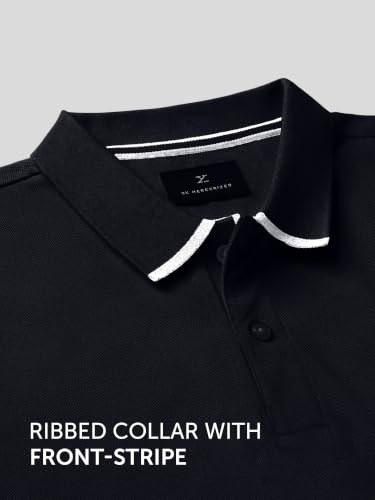 Image of XYXX Men's Apex Mercerized Cotton Striped Collar Pique Polo T-Shirt