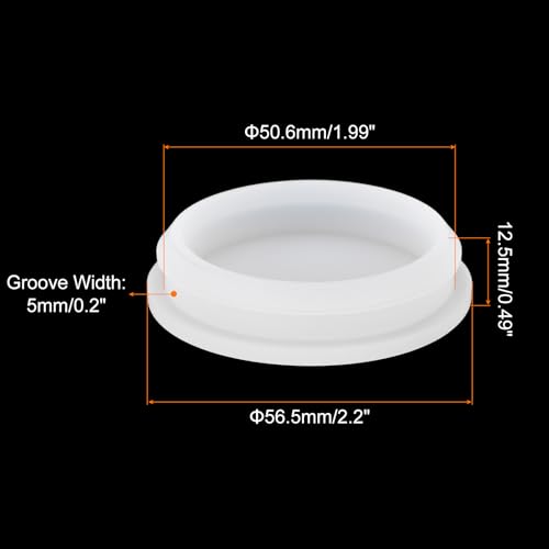 Image of MECCANIXITY 1pcs Silicone Snap in Locking Hole Plugs,50.6mm /2 Inch Mounting Diameter Narrow Groove Width 5mm Panel Seal Cover Round for Kitchen Bulkheads Waterproof Sealing Plugs Clear