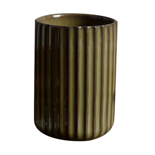 LIFKOME Japanese Tea Cups Ceramics Coffee Mugs Chinese or Japanese Style Porcelain Milk Mug No Handles Vintage Stripe Beverage Cup Drinks Tumbler for Tea Lovers 300ml Green Tea Cup Set