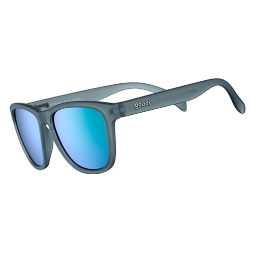goodr Silverback Squat Mobility Polarized Sunglasses for Men & Women, Medium Sized (OG), Dark Gray Translucent Frames with Light Green Mirrored Reflective Lenses, UV400 Protection, No Slip, No Bounce