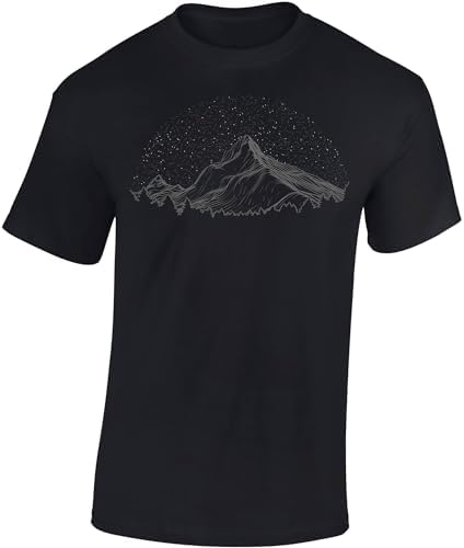 Camiseta de senderismo para hombre, diseño de cielo de montaña