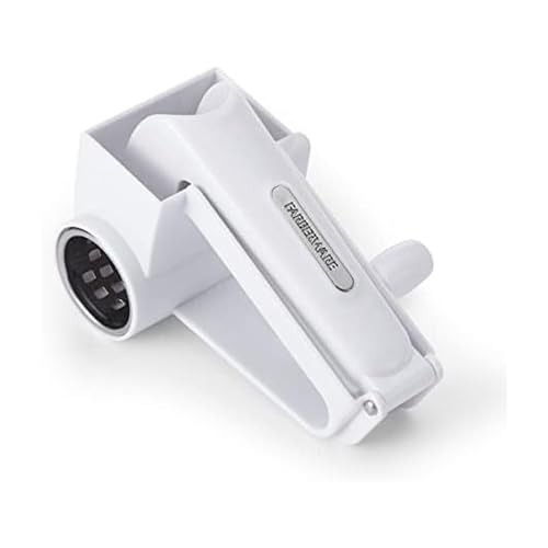 Farberware Professional Rotary Grater with Fine Etched Stainless Steel Drum, 4.33x5.51x3.54 Inch, White