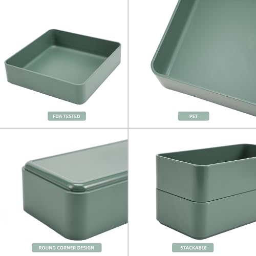 11-Piece Multi-Size Stackable Drawer Organizer Set - Green - Image 7