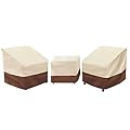 Loriano Patio Furniture Covers Set, 3 Piece Outdoor Furniture Cover Waterproof, 600D Heavy Duty Lawn Furniture Covers Set