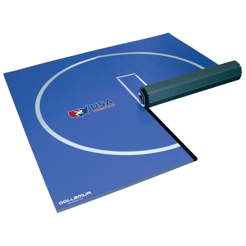 Dollamur 10’x10’x1.25” Wrestling Mat, Royal Blue, Home Workouts, Exercise, with Circles, FLEXI-Connect®