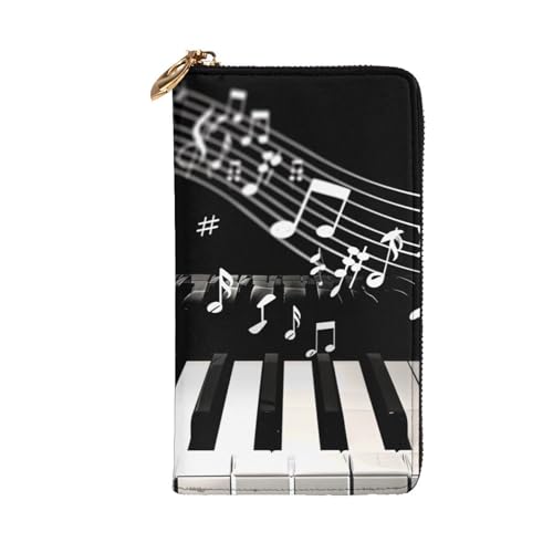 Piano Keys with Musical Notes Printed Long Wallet for Women Men Cute PU Leather Wallet with Coin Purse and Credit Card Holder2