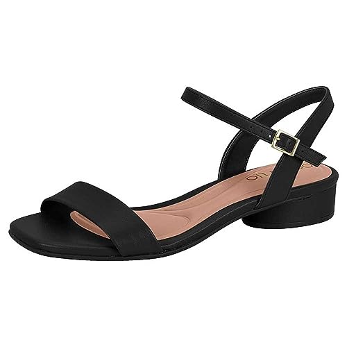 Sandália Feminina Salto Baixo Napa Preto Beira Rio 8504.102