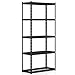 Goplus 5-Tier Metal Shelving Unit, Heavy Duty Wire Storage Rack with Anti-Slip Foot Pads, Height Adjustable Shelves for Warehouse, Kitchen, Living Room, Garage, 15.5