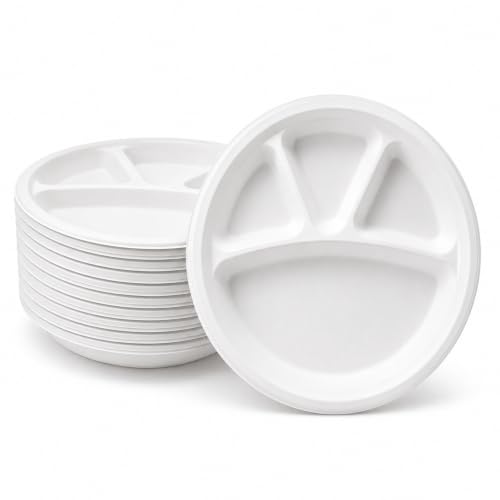 Quick Fresh Bio Degradable Compartment Plate 11'' inch, Pack of 10