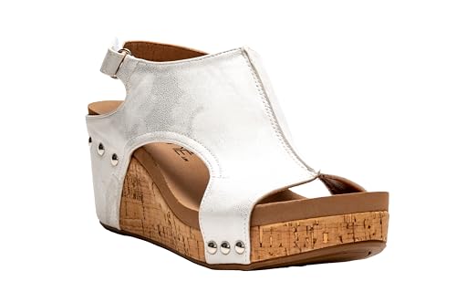 Image of Corkys Footwear Womens Carley Wedges, Featuring Corkys EVA Foam Cushioned Insoles, A 2.5 Inch Heel, Lightweight For All Day Wear, And Hook And Loop Closure