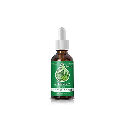 Sierra Naturals Cannabis Sativa 100% Pure & Natural Hemp Seed Oil Benefits for Skin Great for Beauty Anti-Oxidant Anti-Aging Moisturizing Hydrating Serum with Vitamin E Oil 1oz - Hemp Seed