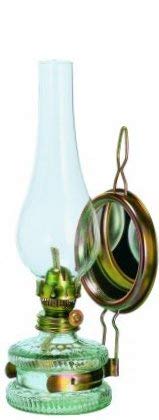 Lampe à huile ancienne avec miroir, lampe de pétrole pour mèche plate 15 mm de largeur, miroir en cadre métallique en couleur laiton du cylindre soufflée a la bouche, hauteur env. 32,5 cm, Oberstdorfer Glashütte …