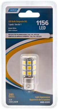 Camco 54605 LED Replacement RV Bulb, Bright White, 285 Lumens, 12-Volt - Quantity 6