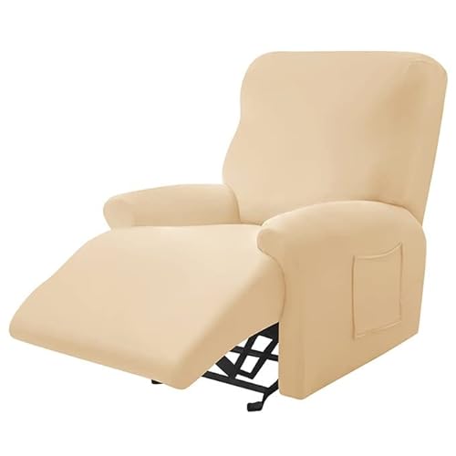 ZYYH Funda de Sillón Relax Reclinable 4-Piezas Elástica Spandex Completo Protector para Sillón Reclinable 1 Plaza Funda de Sofá Antideslizante Funda para sillón Reclinable Protector para Sillón Cover