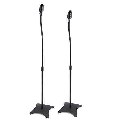 BeMatik - Soportes para altavoz de pie en color negro 2 unidades
